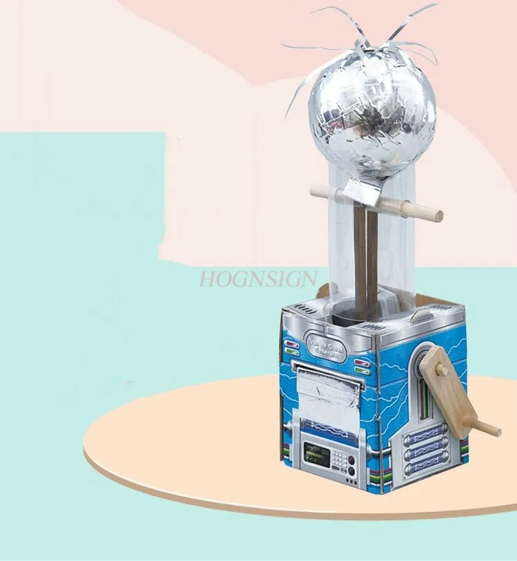 1set Hand cranked electrostatic generator model accelerator principle device DIY physics science small experiment