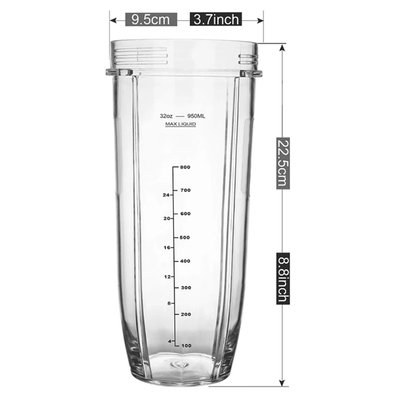 2023 New Pack of 2 Replacement Blender Cup 32Oz Cups With Measuring Scale for BL450 BL451 BL484 BL486CO BL480 BL492W BL680A