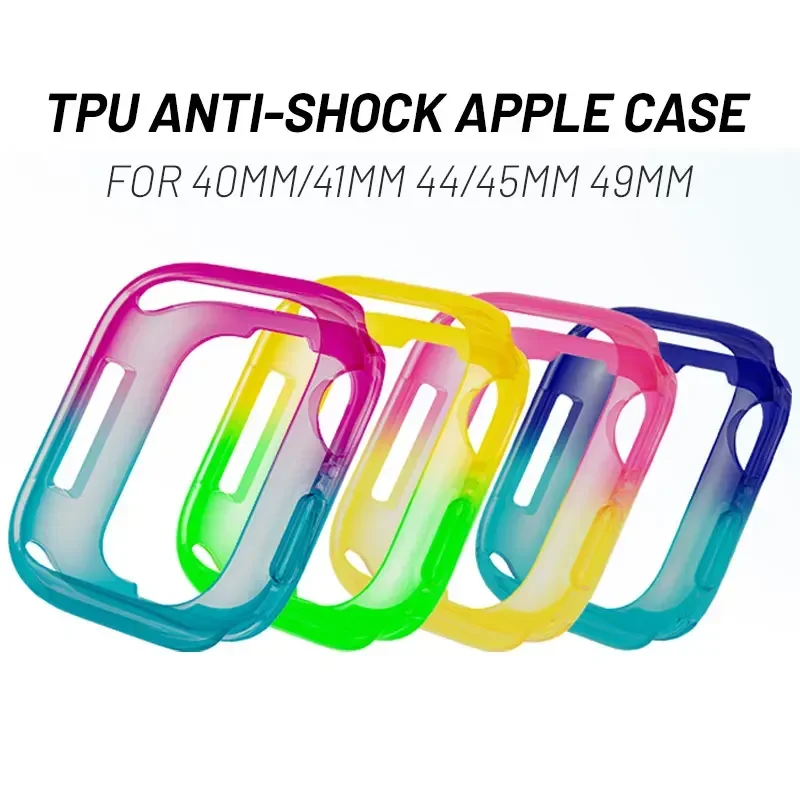 Miękkie etui na Apple Watch Ultra 2 49mm opaska na obudowę przezroczyste 41mm 45mm dla iWatch serii 9 8 7 6 5 4 3 SE 40mm 44mm