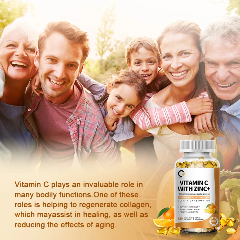 Vitamin C Mit Zink Capsules 1000Mg Vitamin C with 20Mg Zinc Capsule Immune Support, Energy Production, Powerful Antioxidant