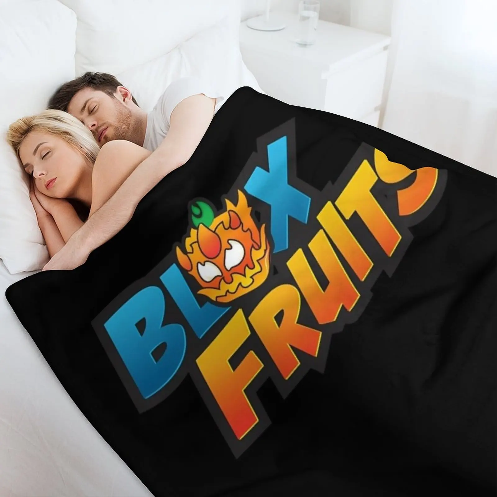 Blox Fruits Merch Blox Fruits Logo Coperta da tiro Letti invernali per bambini Coperte invernali