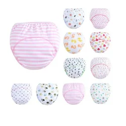 4pc/Lot Toilet Potty Kid Training Pee Boy Underwear Girl  Baby Cloth Diaper Breathable LABS Pants 90/100