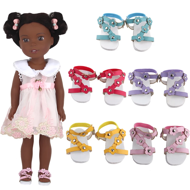 Mini Summer Doll Shoes For Korean，Paola Rhine Doll 5 cm Flower Sandals For American 14 Inch Girl,EXO,Russia,steams Doll Toy Gift