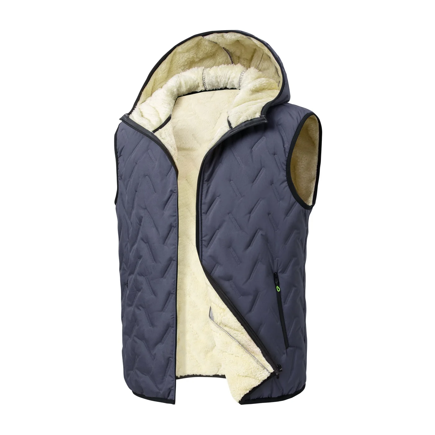 

Autumn and winter fashion men's Fleece Hooded jacket casual plus size warm sleeveless men's top Comfortabel Zipper Waistcoat