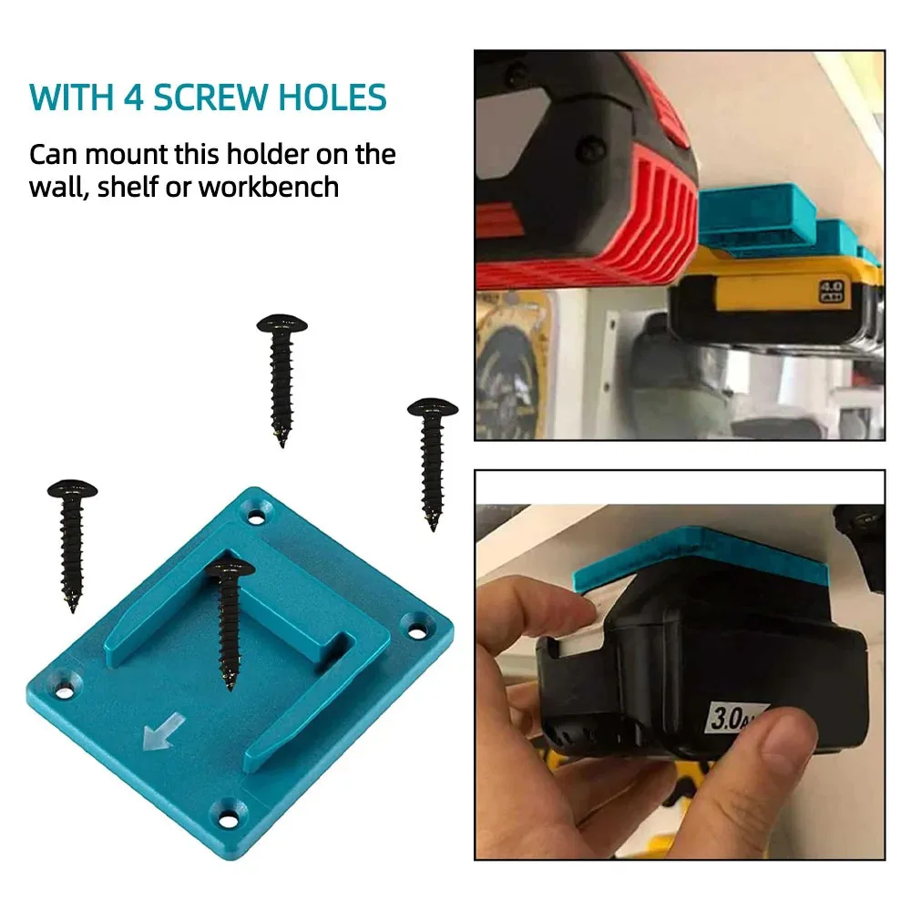 5Pcs Tool Mount Storage Bracket For Makita For Bosch18V Li-ion Battery Tool Machine Drill Holder Slots Stand(no battery)