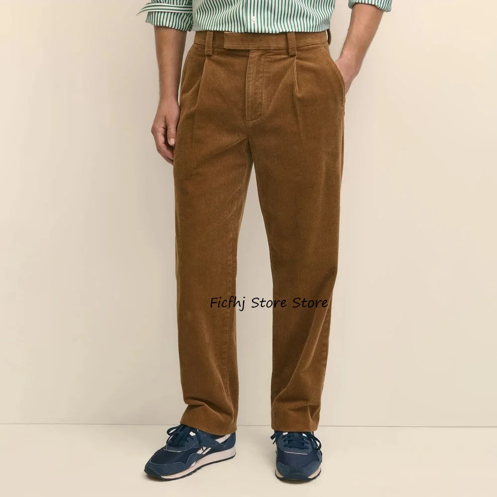 

Business Casual Corduroy Fabric Trouser for Man Trousers Work Pants Straight Leg Men's Tailoring Pants Classic Clothing