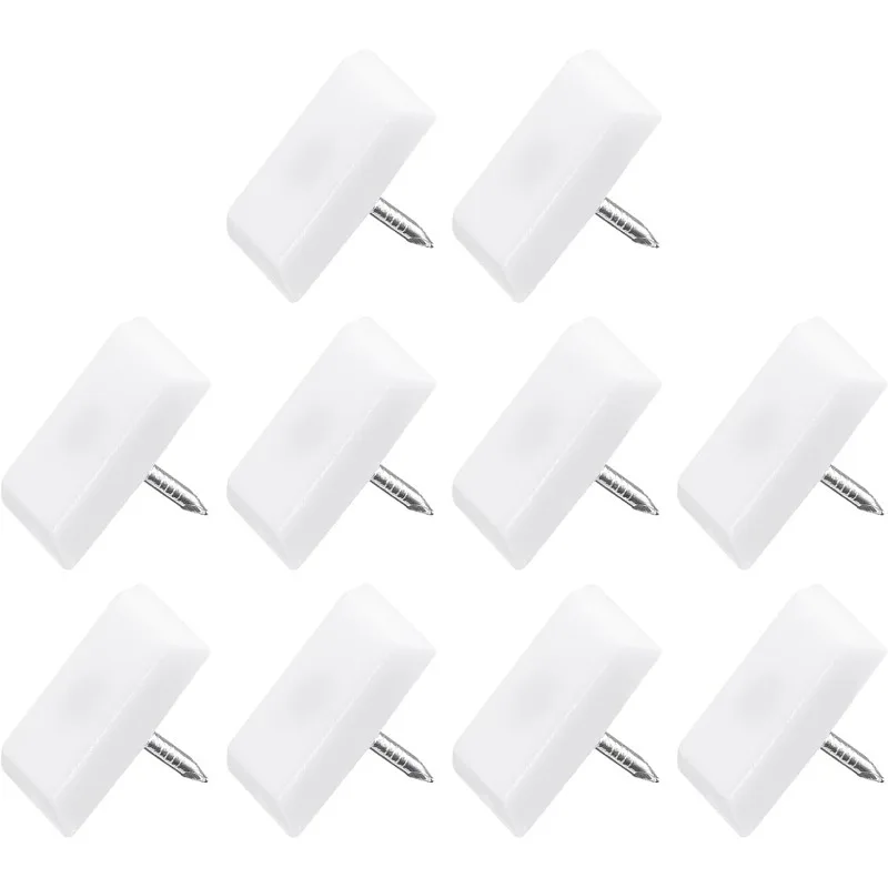40Pcs Furniture Feet Nail, Plastic Square Chair Glides Sliders - for Chairs Sofa Furniture Sliders Protector Pad, White