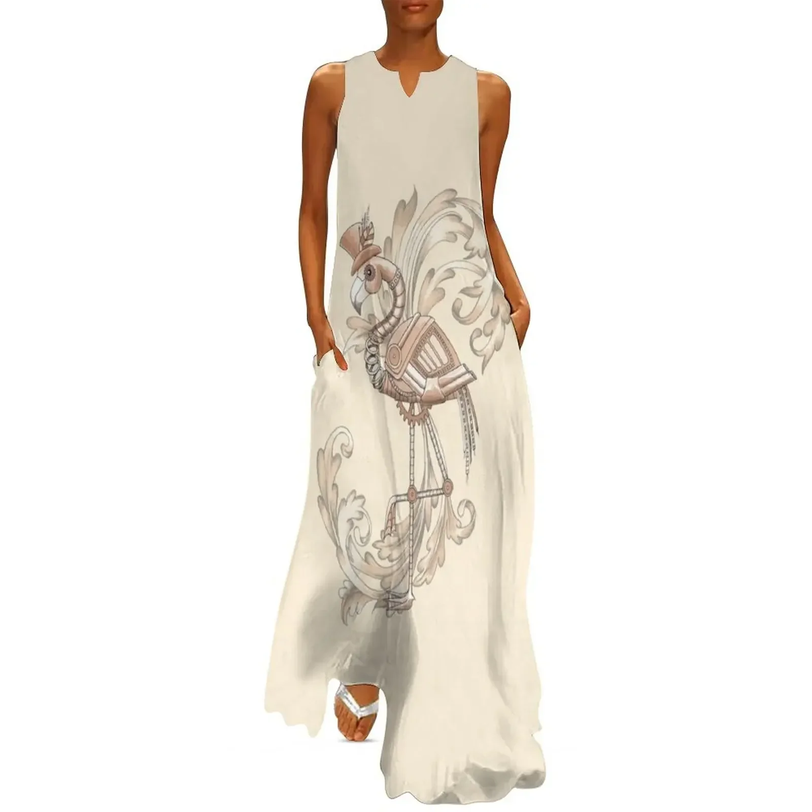 

Steampunk Flamingo Long Dress fairy dress cocktail dresses purple dress elegant women's dresses for wedding