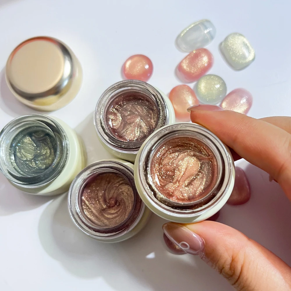 8ml/Jar Golden Autumn Glass 4colors Cat Eye Nail Polish Gel Pink/Green/purple Crystal Glitter UV Semi-permanent Enamels Varnish