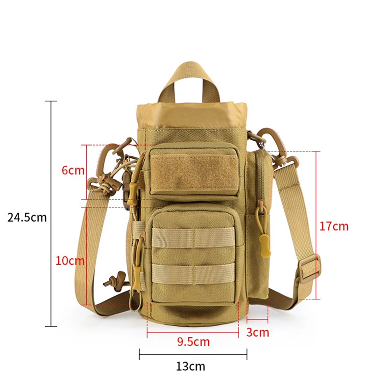 New Large Capacity Outdoor Water Bottle Bag Waist Bag  Bundle Water Cup Protective Cover Crossbody Bag MOLLE Water Bottle Bag