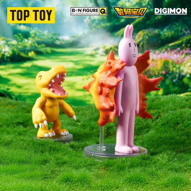 Nuevo y Original TOPTOY Bandai BNFQ Digimon × Pink Rabbit Happy Partners Caja Sorpresa Figura Coleccionable Adorno Juguete Decoración de Escritorio Regalo