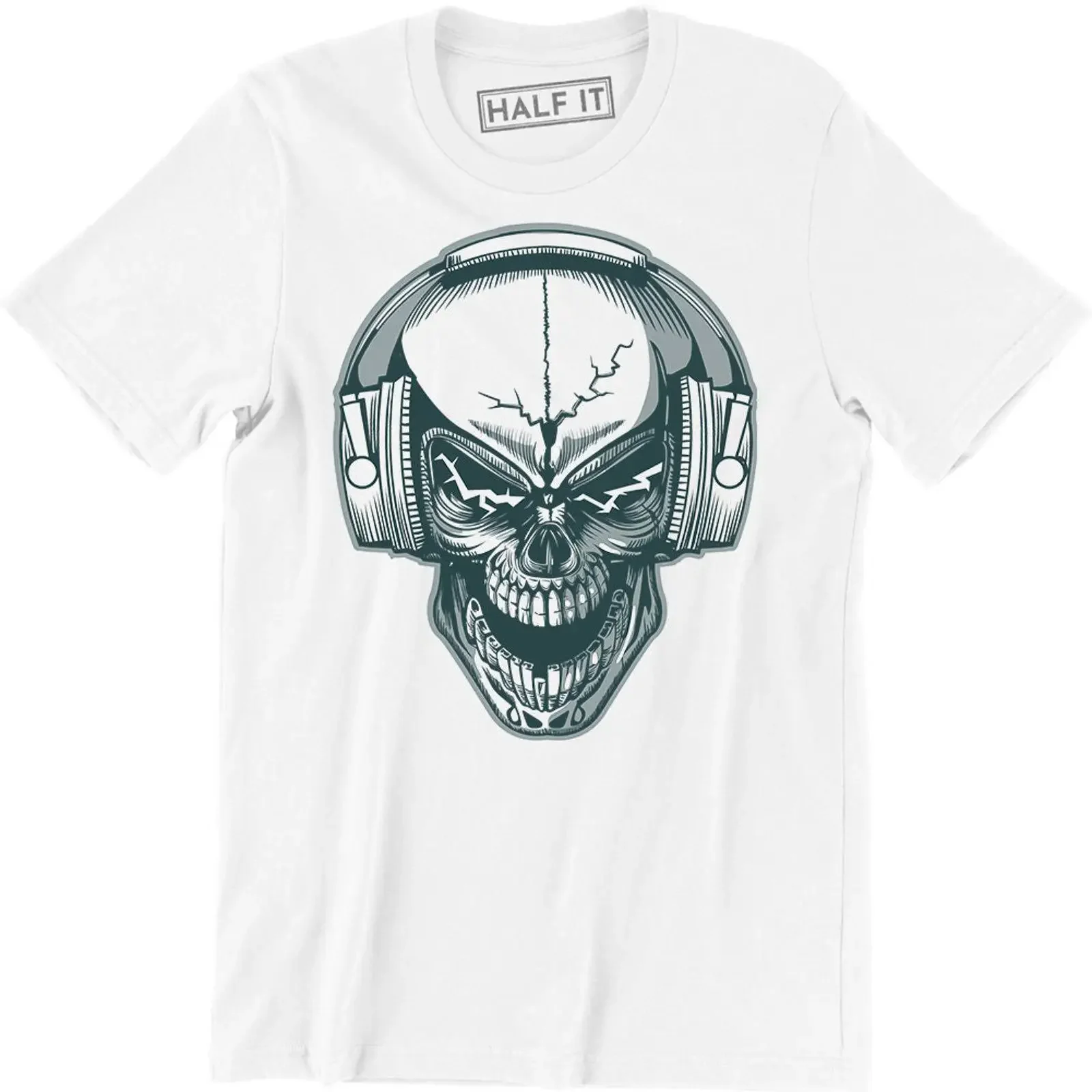 DJ Skull T Shirt Club Music Festival Dance Rave Emd Men's Premium vintage Washed Top For Everyday Wear Casual designer clothes