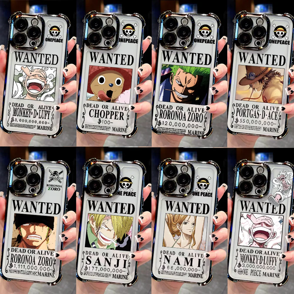 HOT Anime Ones Pieces Plating Phone Case For Samsung S26 S25 S24 S23 S22 S21 S20 FE Note20 Edge Plus Ultra 4G 5G Fall Airbag
