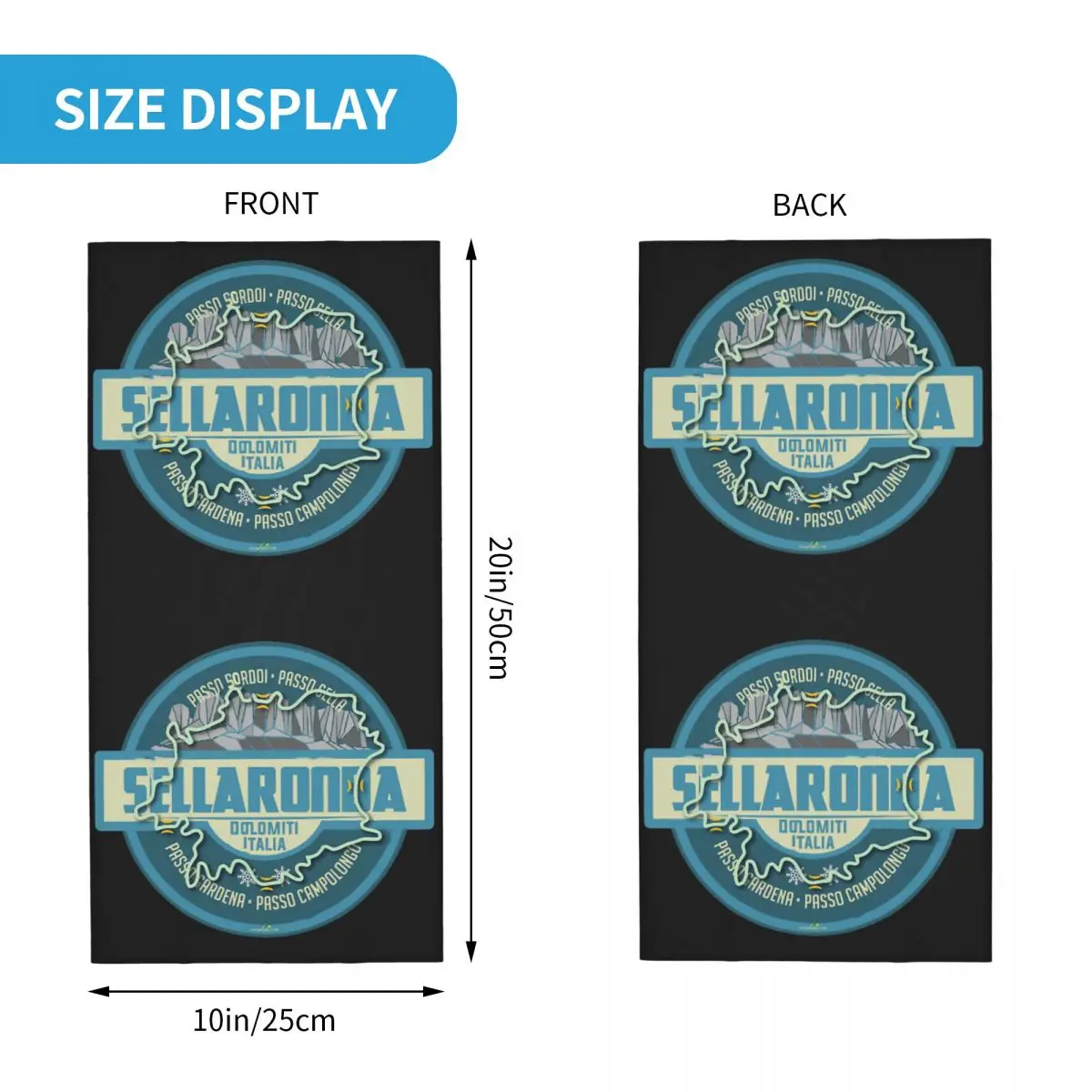 Sella Ronda Dolomites Sellaronda Italy Sticker Bandana Neck Gaiter Printed Motorcycles Moto Wrap Scarf Balaclava Hiking Unisex