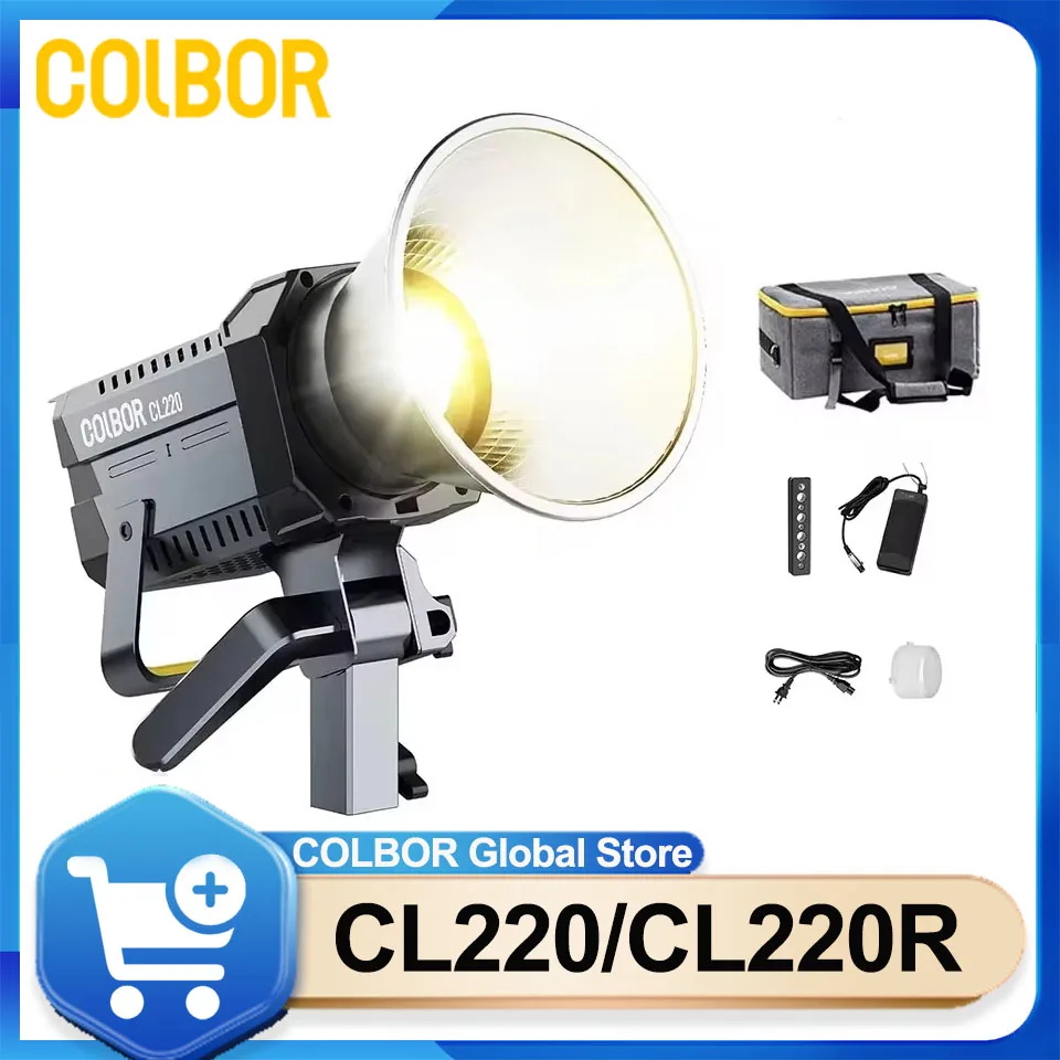 

COLBOR CL220 200W COB LED Video Light Bowens Mount Lighting 5600K 2700-6500K for Photography Video Recording Outdoor Shooting