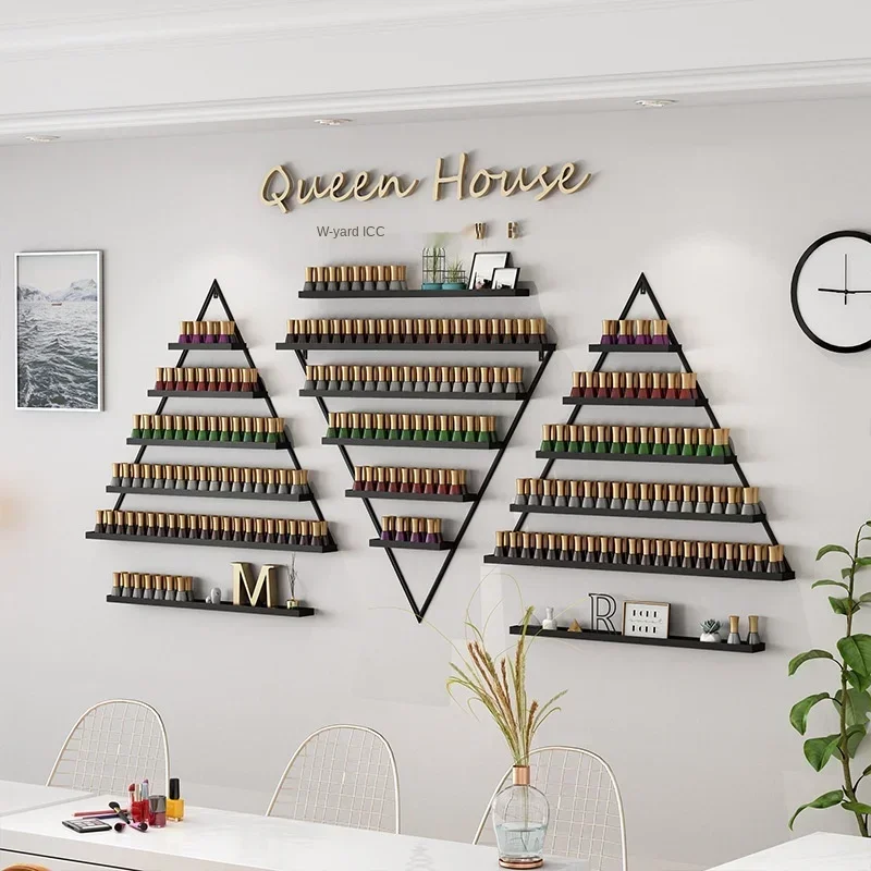 Nordic Wall Storage Holders for Nail Polish Manicure Shop Iron Rack Nail Oil Shelf Organizer Metal Storage Rack Salon Essential