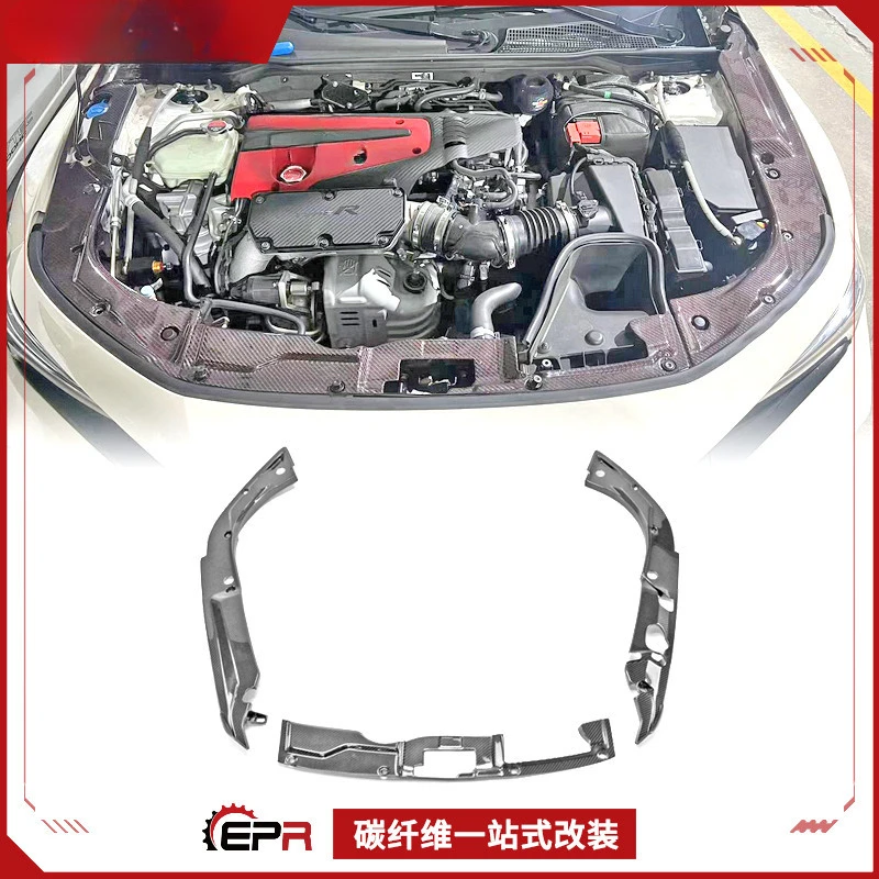 

For Honda FL5 Civic Type R Carbon Fiber Front Bumper Radiator Guard + Engine Compartment Accessories