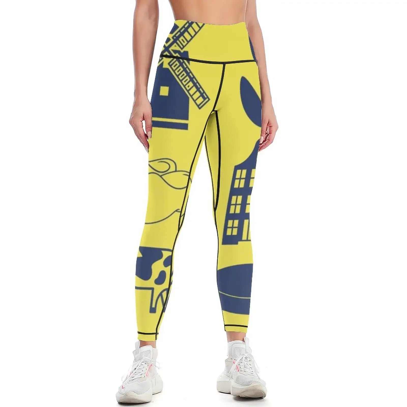 

Holland Delft Blue 2 Leggings Women's trousers Female legging pants Fitness's gym clothes gym top Womens Leggings