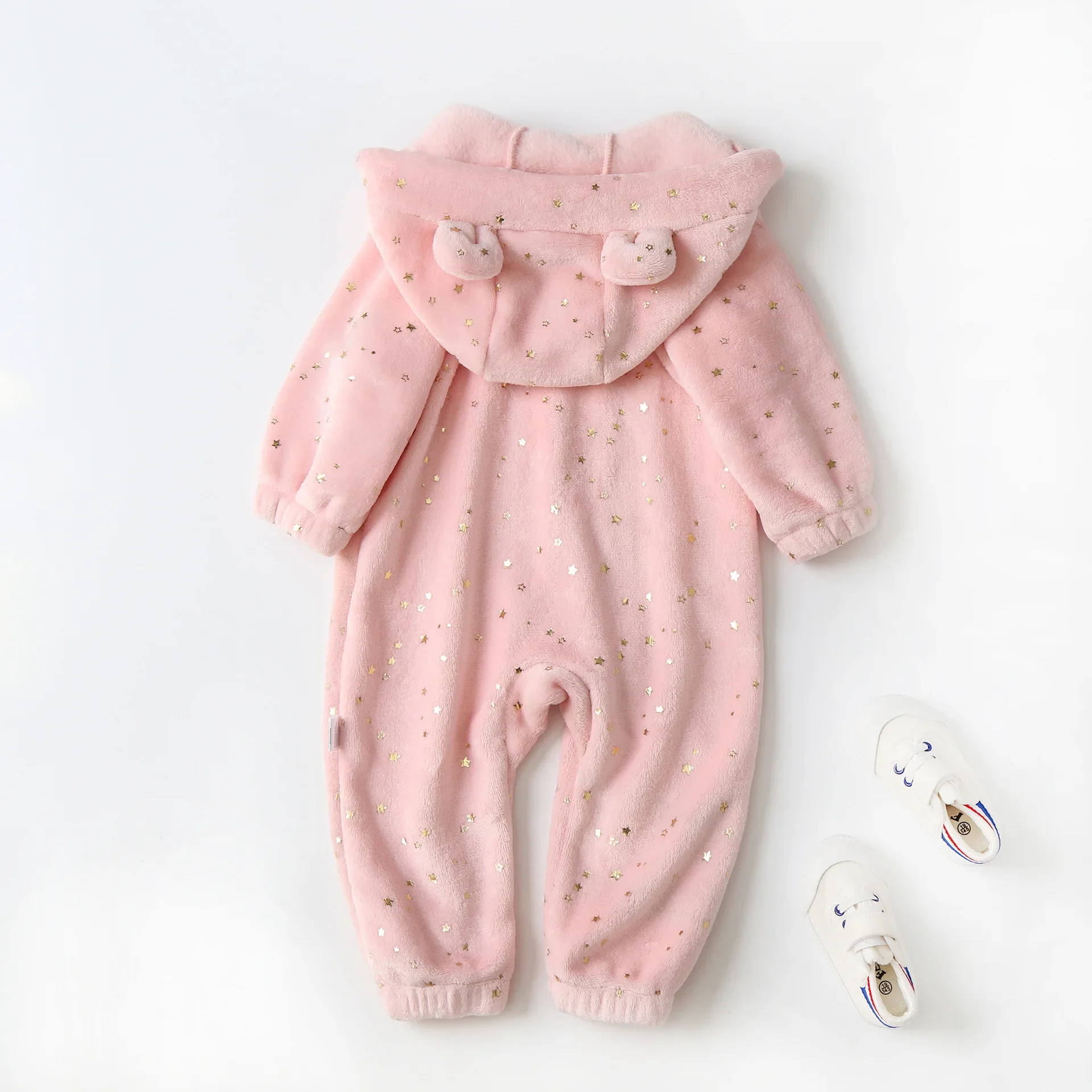 Star Double-sided Flannel Newborn Baby Romper Onesie 2024 Autumn Winter New Baby Clothing Soft Infant Christmas Costume