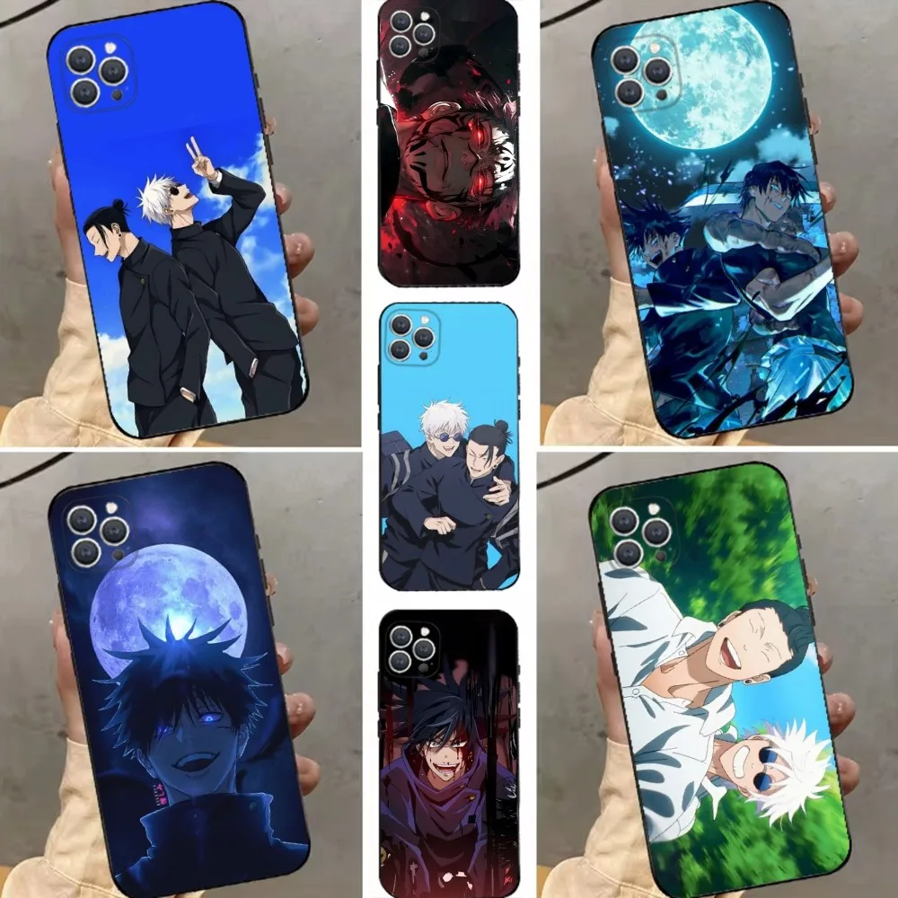 

J-Jujutsu K-Kaisen Anime Phone Case For iPhone 15,14,13,12,11,Plus,Pro Max,XS,X,XR,SE,Mini,8,7 Soft Silicone Black Cover