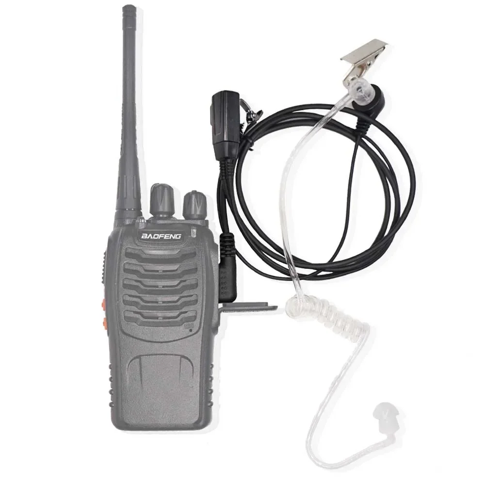 Baofeng-tubo acústico de aire para walkie-talkie, 2 pines, PPT, auriculares, micrófono, UV-5R, UV82, BF888S, accesorios