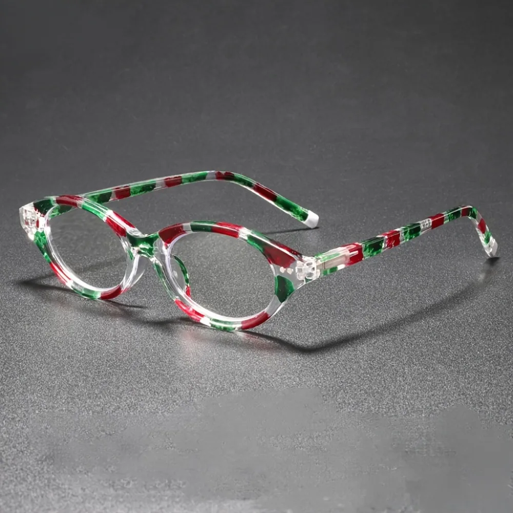 Womens Transparent Oval Anti Blue Light Reading Glasses