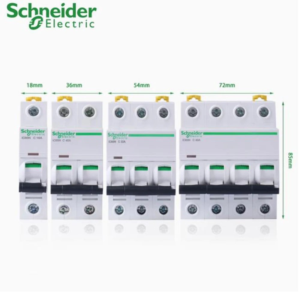 100% Mới Chính Hãng Schneider IC65N 4P C63A A9F18463 Hút Chân Không Mini Cầu Dao Tự Động MCB Acti 9 Loại C