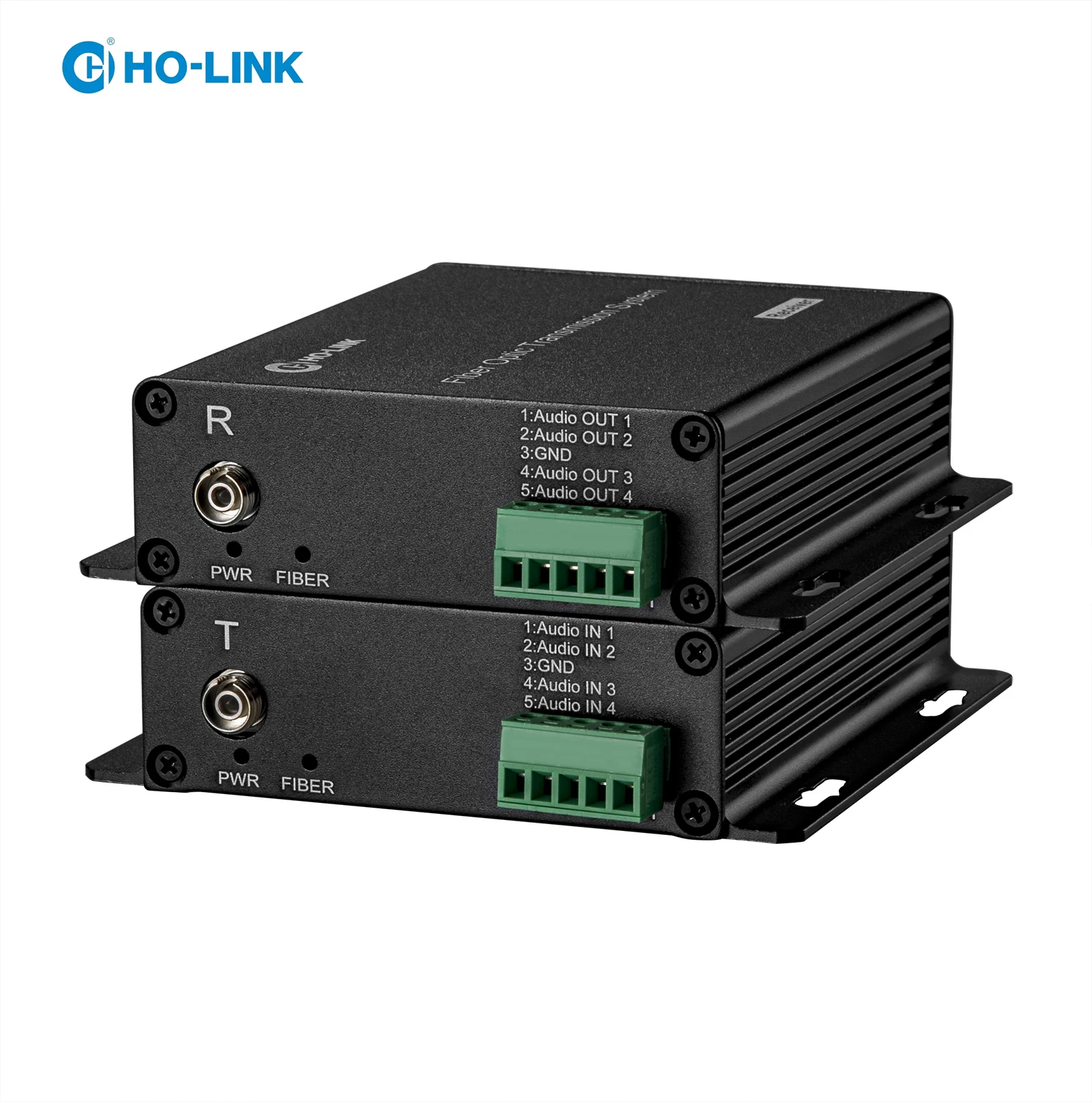 4 channel forward phoenix terminal audio single fiber single mode Phoenix Terminal Audio Fiber Optic Converter