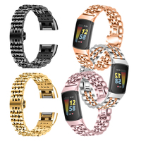 Stainless Steel Band Loop for Fitbit Charge 6 5 Metal Watch Bracelet Wrist Strap for Fitbit Charge 5 6 Smart Watch Accessories