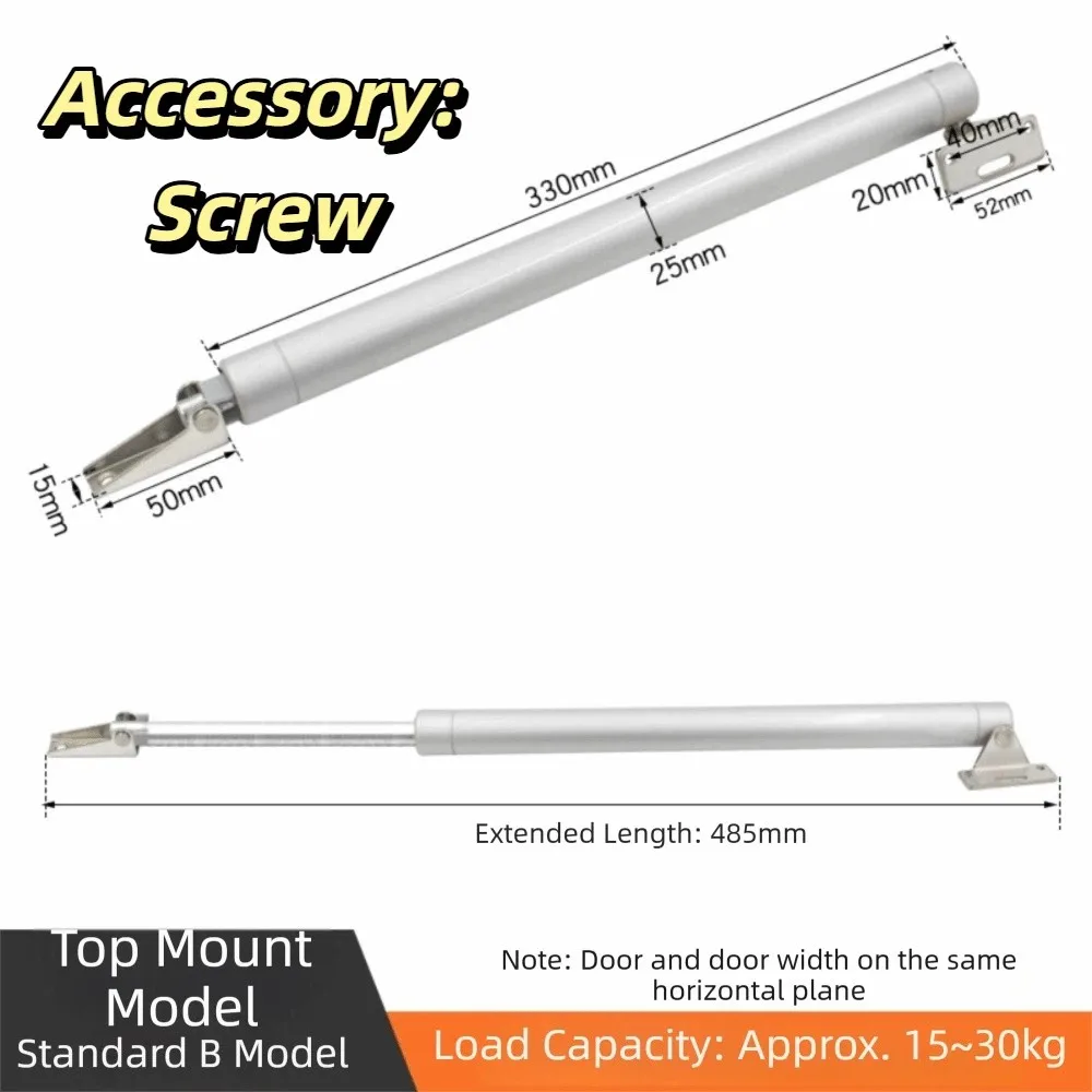 

Silent Buffer Pneumatic Door Closer Anti-Pinch Adjustable Closing Speed Automatic Buffer Durable Automatic Rebound