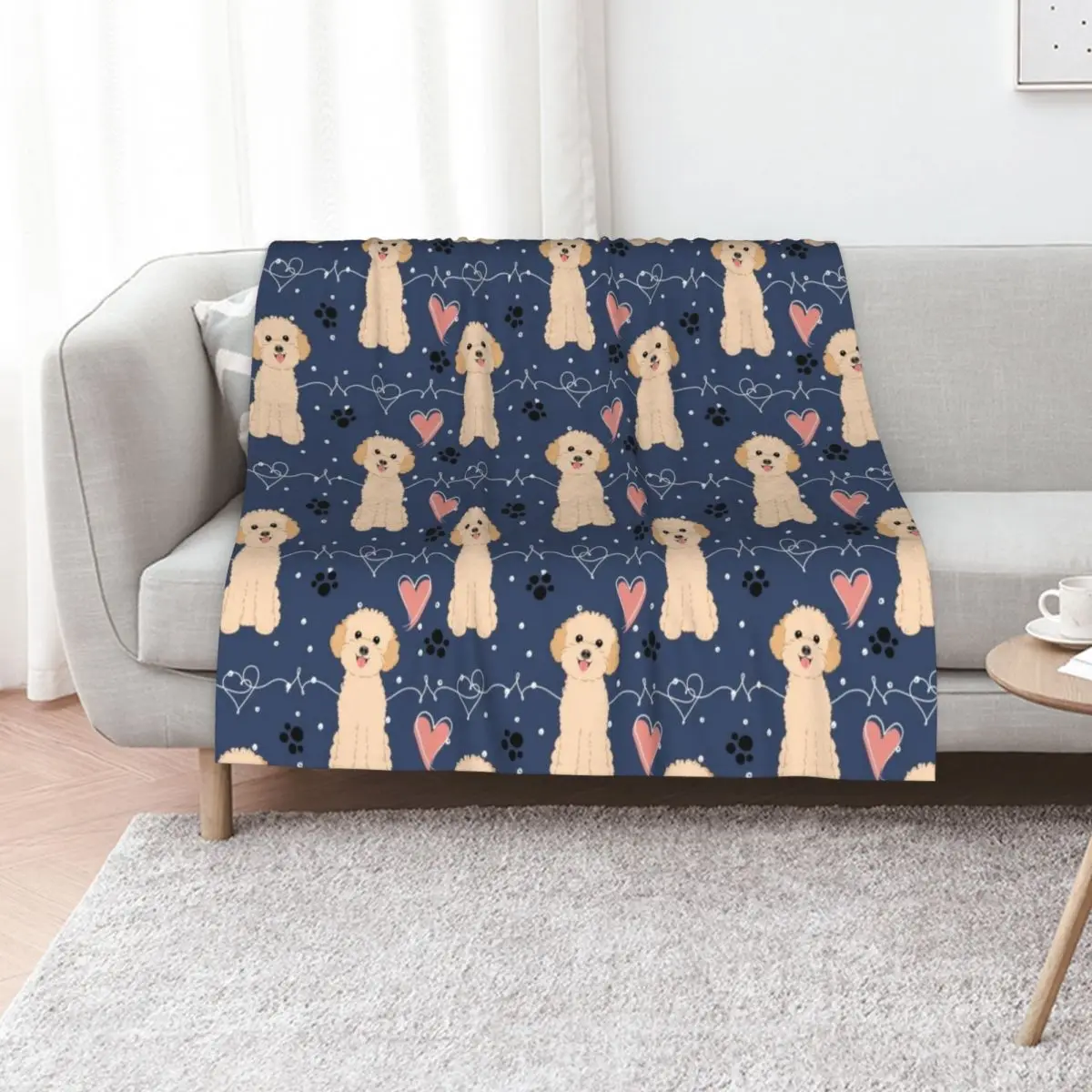 LOVE Apricot Toy Poodle Throw Blanket Extra Large Throw Luxury St Decorative Beds Flannel Furrys Beach Blankets