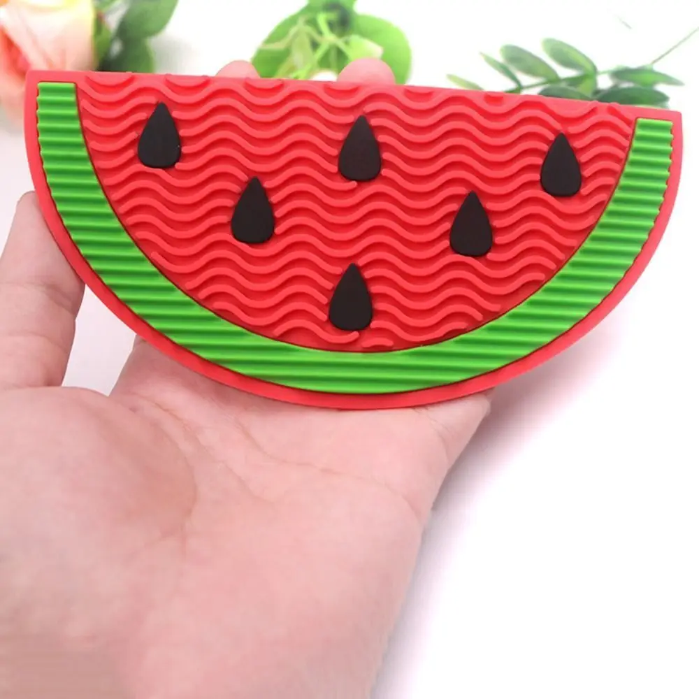 Watermelon Washing Silicone Scrubbing Pad Makeup Brush Cleaning Pad Cleaning Mat Silicone Scrub Pad