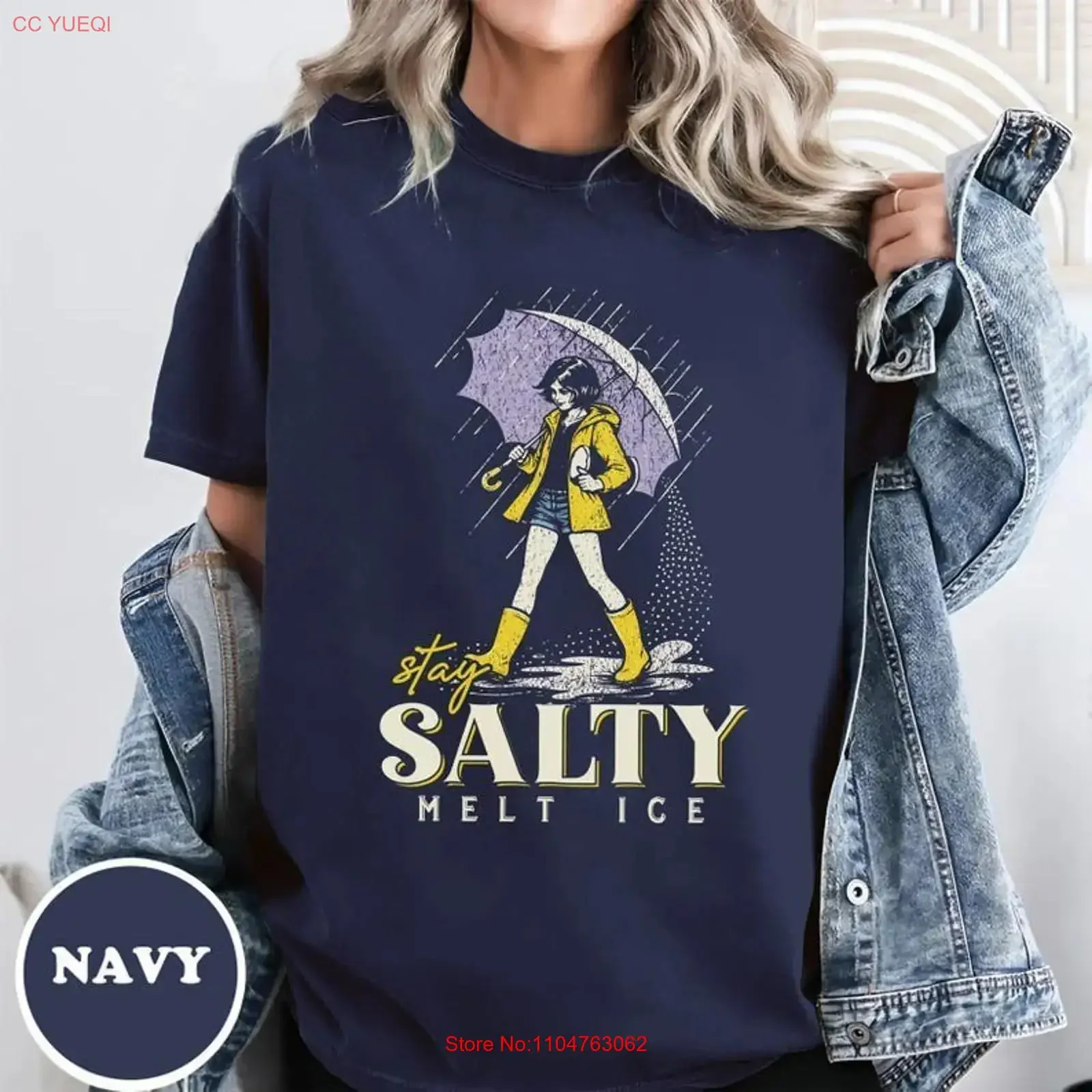 No Ice T Shirt Stay Salty Melt Pro Immigration S 5XL Q8236 vintage Washed streetwear Breathable designer clothes Comfortable