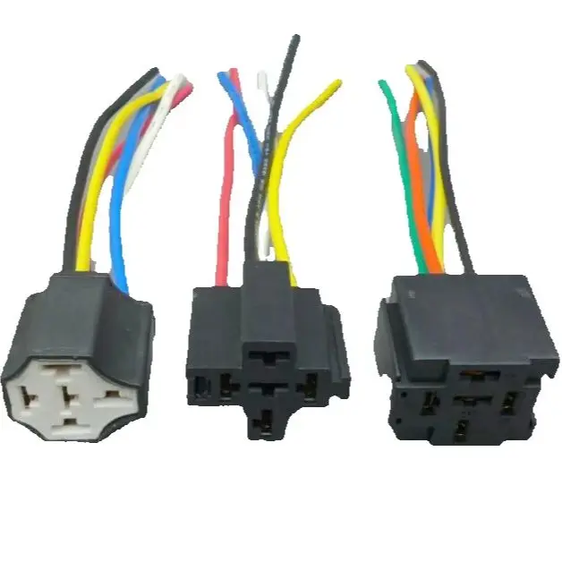 shhworldsea 1pcs 5p 2WIRE 16AGW+3WIRE 18AGW 14CM Wired 5 Pin Relay Mounting Base Socket Holder