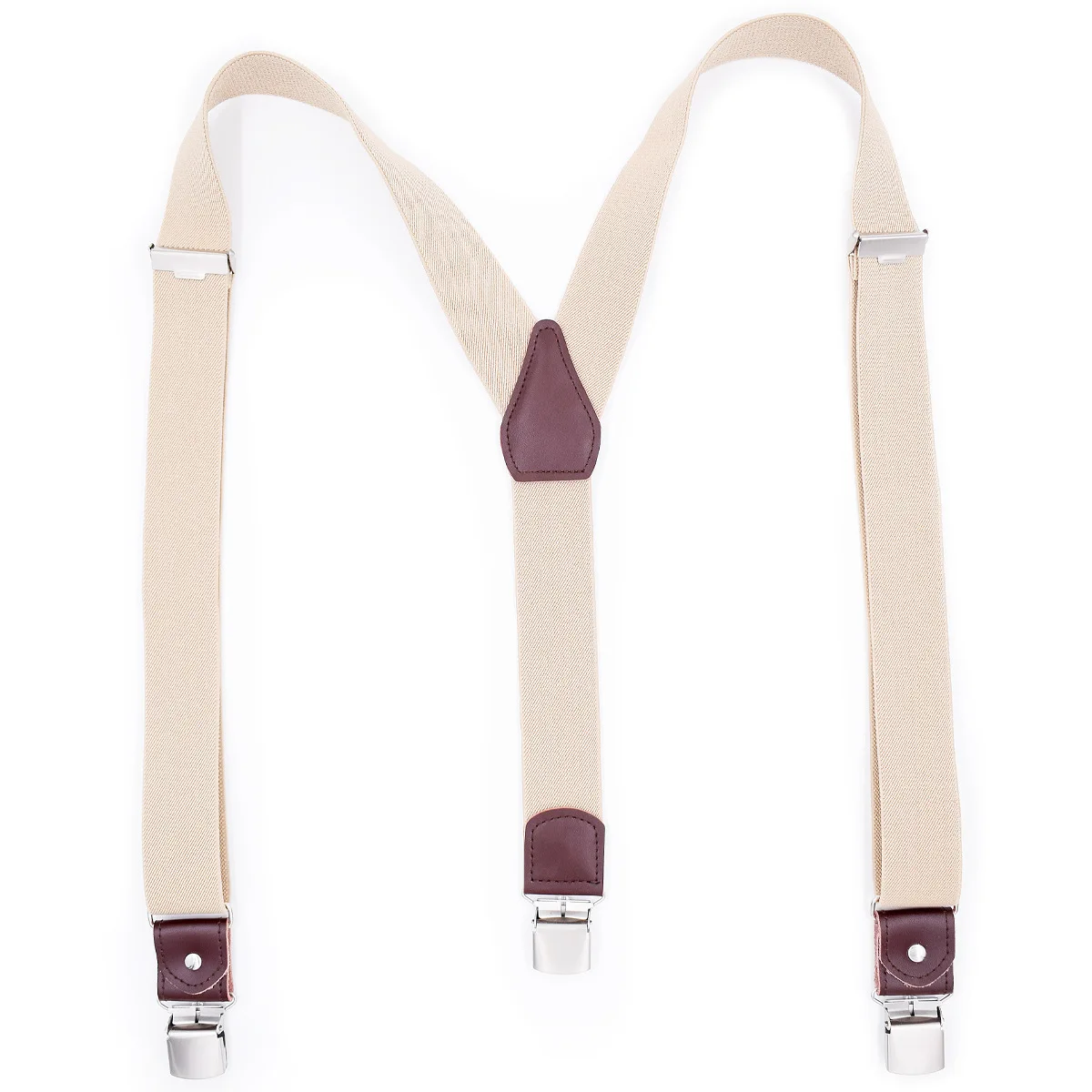 3.5CM Men's Suspender 3 Clips Leather Garter Wide Suspensores Hombre Belt Strap Bretelles