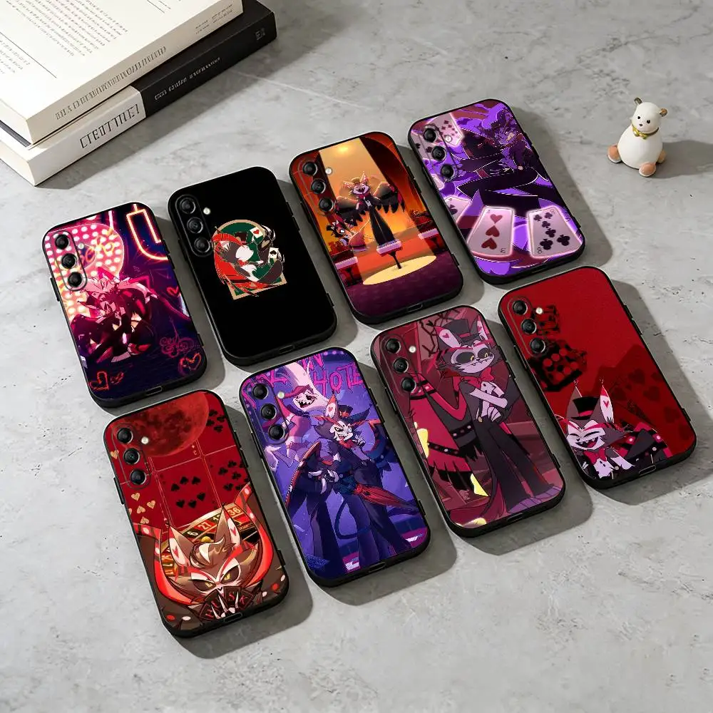 H-Husk Hazbin Hotel Graphic  Phone Case For Samsung Galaxy A73,A72,A71,A70,A53,A52,A51,Others Soft Black Cover