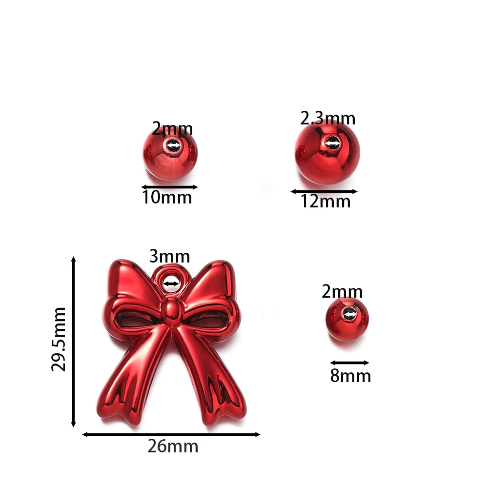 8/10/12MM Levendige Kerst Mixcolor Acryl Kralen Ideaal Voor Sieraden Maken Vakantie Aankleden Kerst Glanzende Schoonheid Vlinder kralen