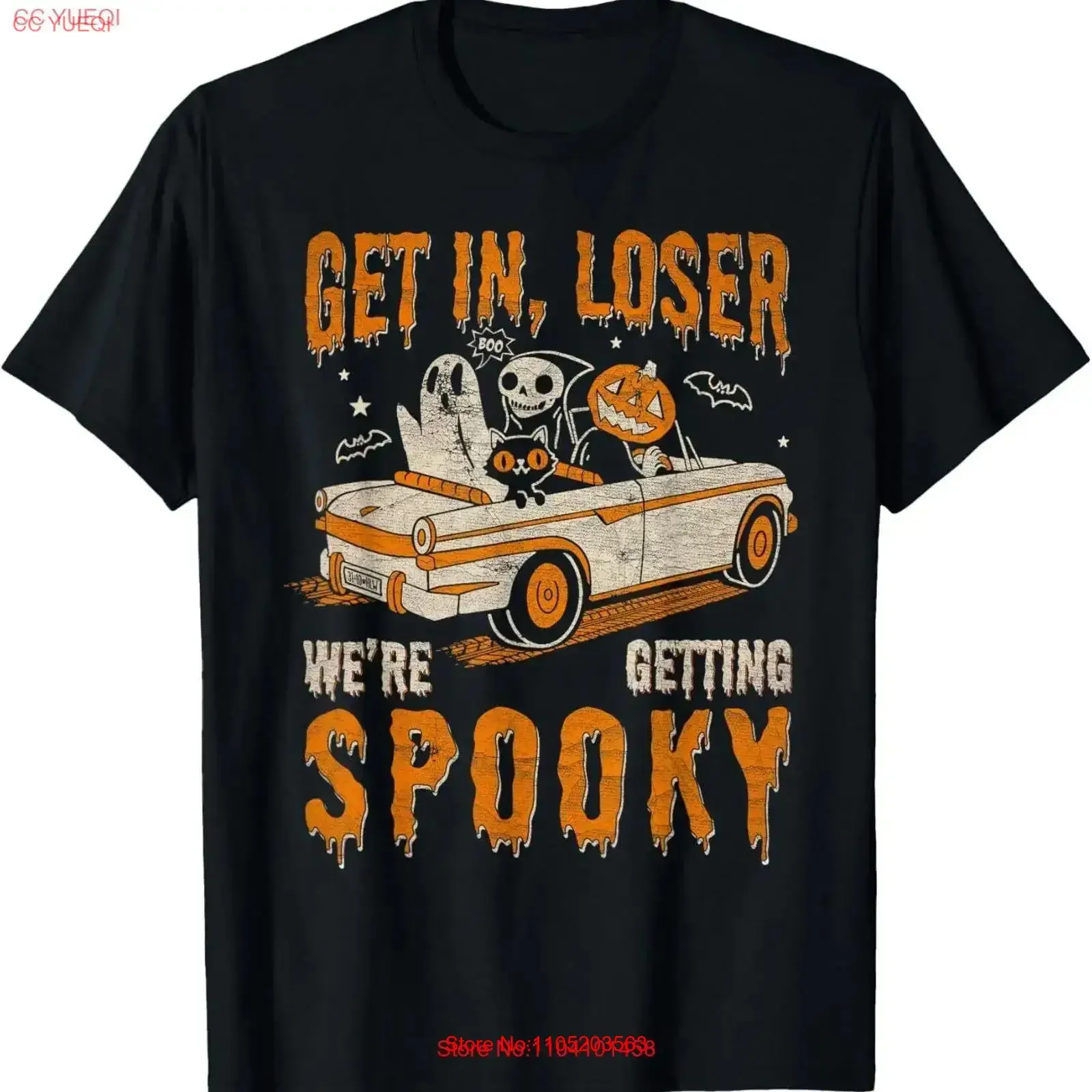 Get In Loser Spooky We re Getting Halloween Ghost Trip T Shirt vintage Washed Slightly Top For Everyday Wear streetwear Stylish