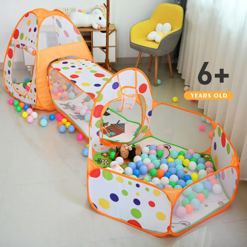 3 in 1 Children's Tent Toys Portable Camping Tent Kids Ball Pool for Children Outdoor Pop-up Tent Crawling Tunnel Play House