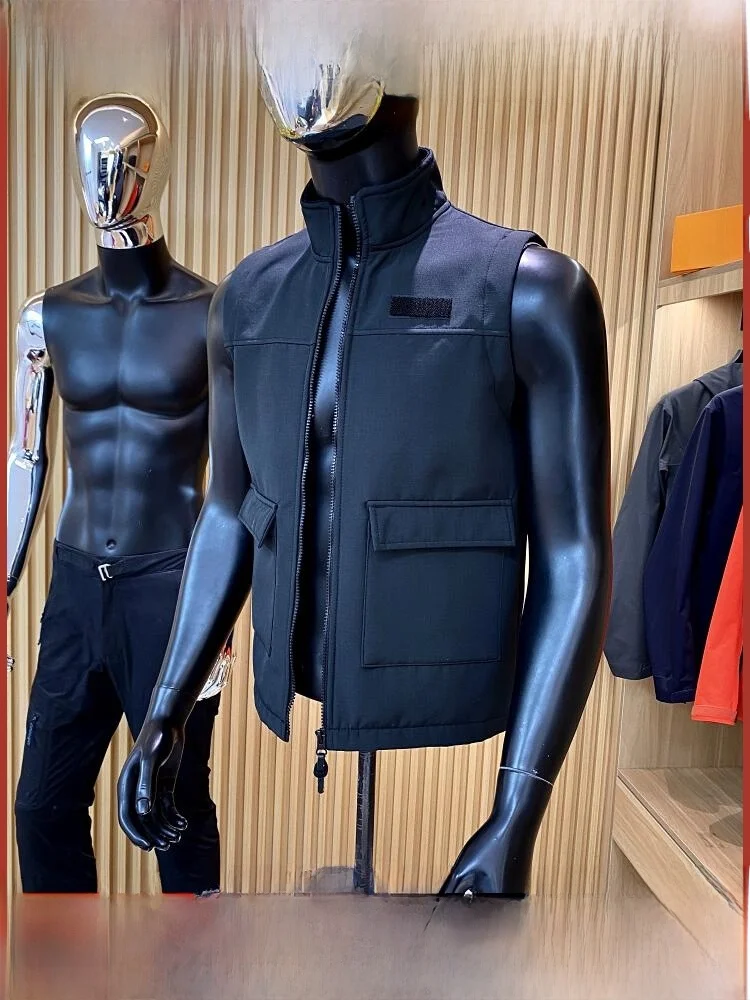 

Высококачественный мягкий жилет ell на подкладке, мужской воротник-стойка, ветрозащитный, водостойкий, теплая, качественная ткань Crt, молодежный тренд