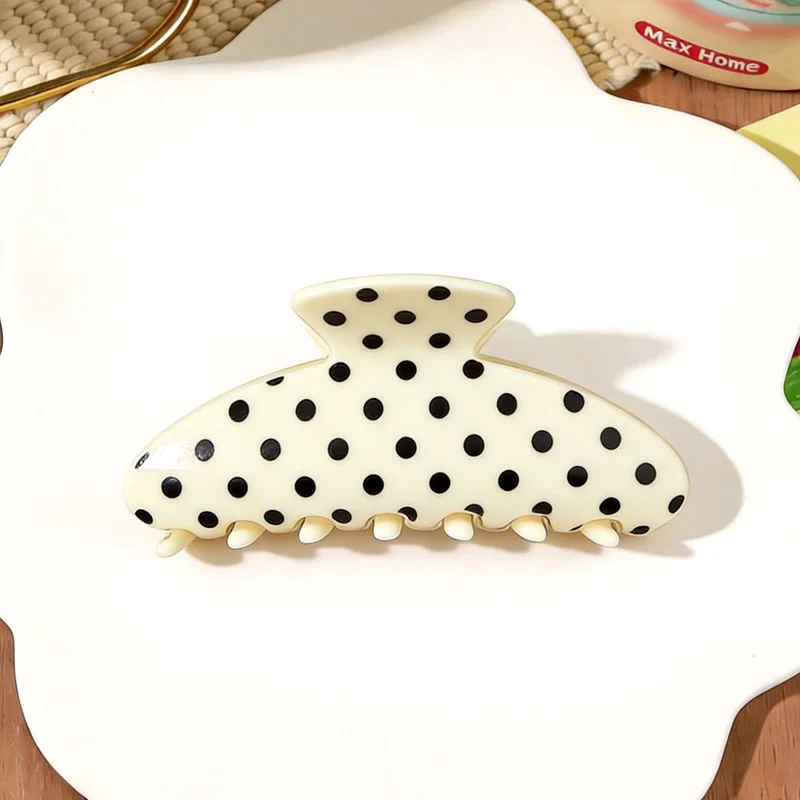 Korean Style Bright Color Hair Claw Clip For Women Polka Dot Clip Back Of The Head Plate Hair Clip Not Easy To Slip Off view 5