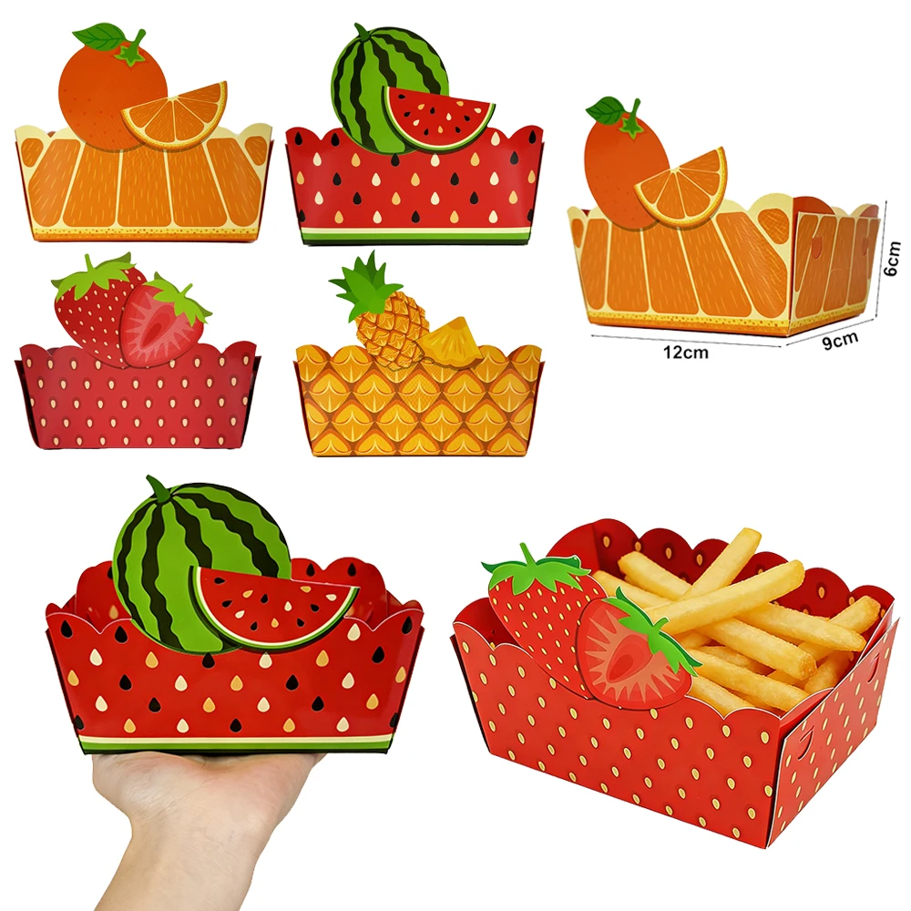 5/10/20/30 Stück Obst-Servierplatten für Wassermelone, Erdbeere, Ananas, Orange, Snack-Geschenkbox, Kindergeburtstag, Babyparty-Dekoration – Detail 1