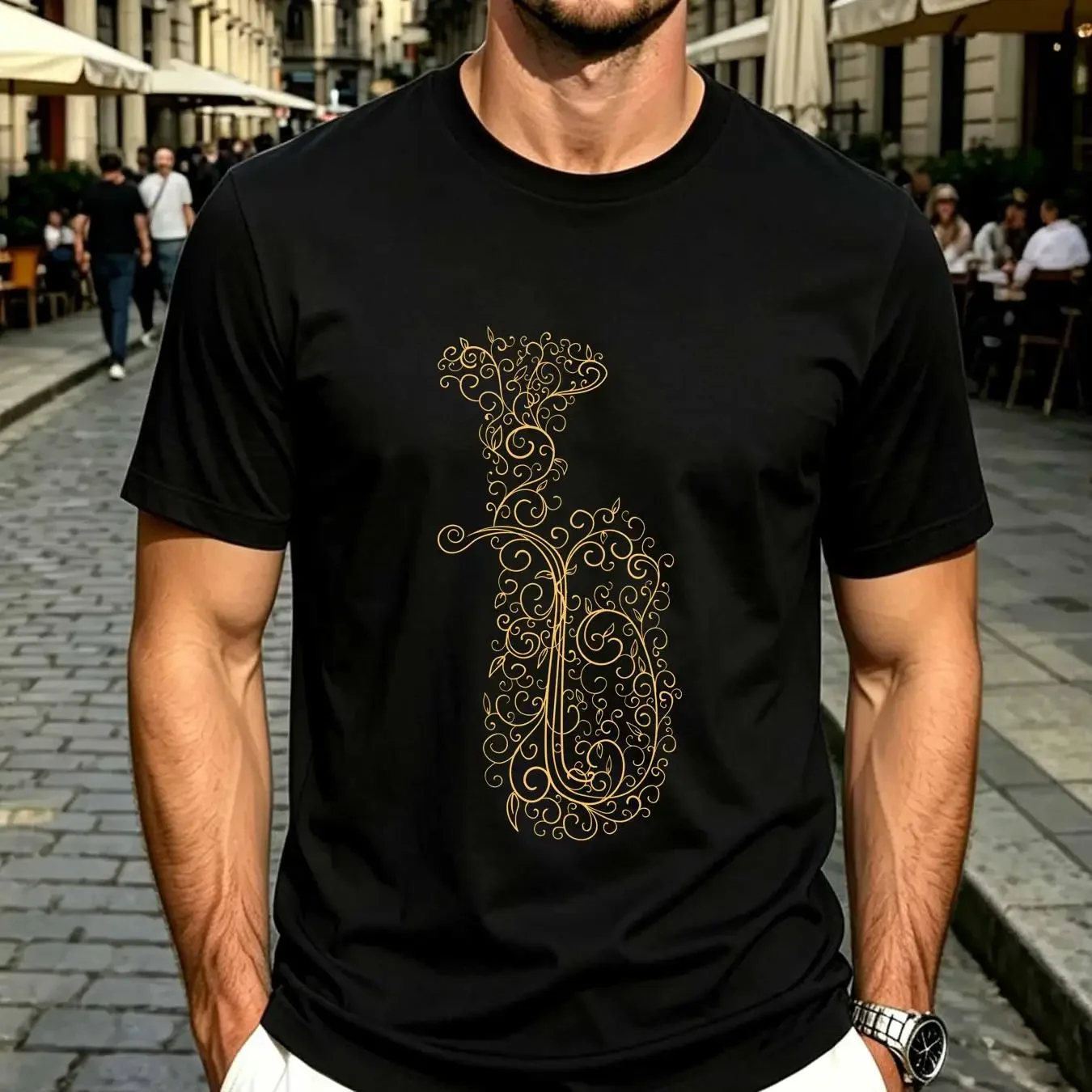 washed T Shirt A Tuba Musical Instruments Brass Band Mens Cotton Top vintage Washed Stretched graphic Versatile streetwear