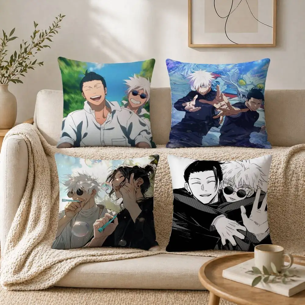 Satoru Gojo And Suguru Geto Pillow Case for Sofa Living Room Home office Decor Protective Cover