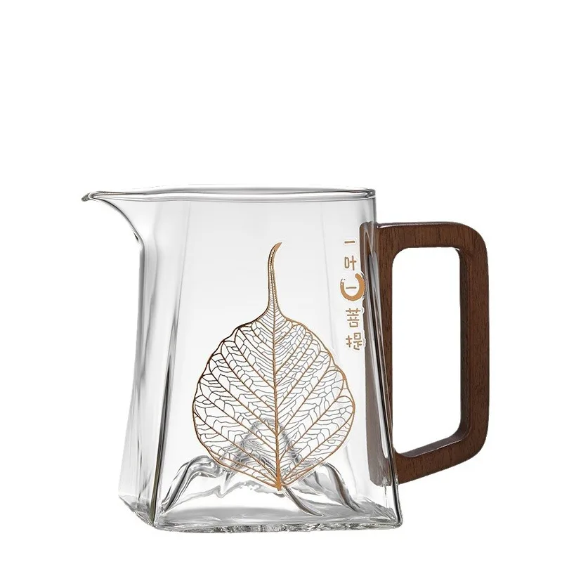 

Fair cup high borosilicate transparent glass side wood handle tea sea tea separator household large-capacity kung fu tea set