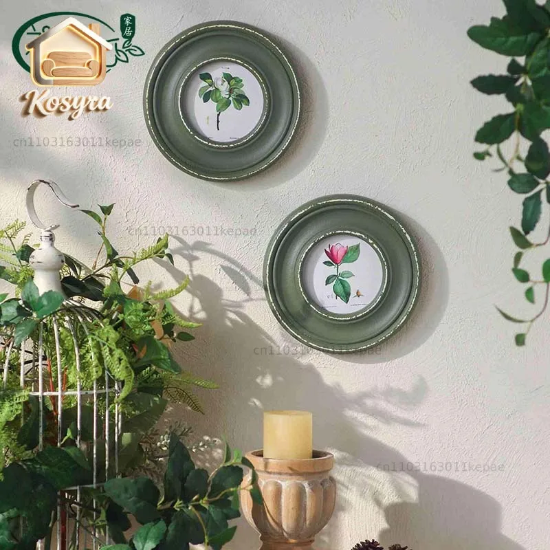 Medieval style wall decoration painting antique and old classical handicrafts wall painting set combination living room wall