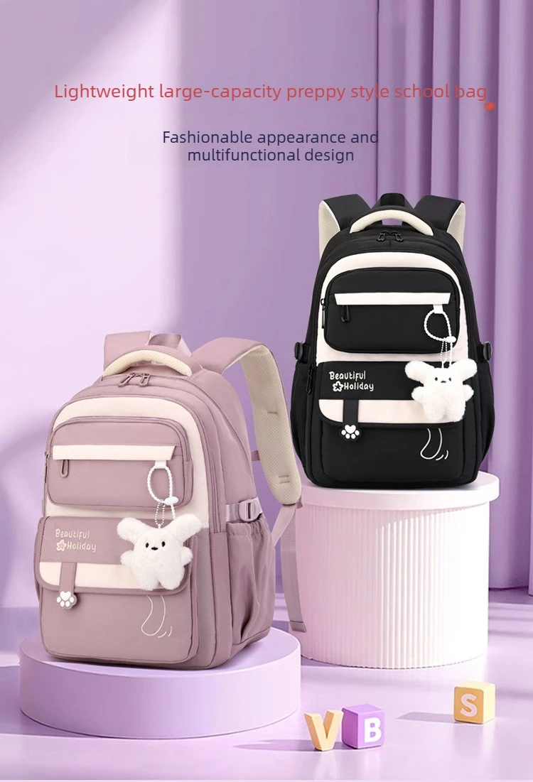 Middle School Backpack for Girls Large Capacity Bookbag Lightweight Fashion Student Backpack Simple Modern School Bags for Teens