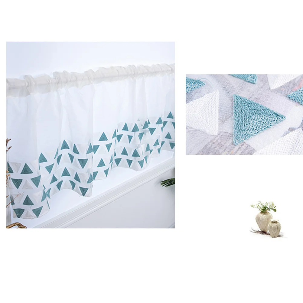 أنيقة نصف الستار نافذة ستارة قصيرة 100x50 سنتيمتر ضوء حجب ستائر التعتيم رومانسية ديكور المنزل لغرفة المعيشة غرفة نوم #3