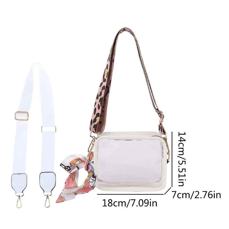 Bolsa elegante PVC transparente para mulheres Bolsa ombro transparente com alça removível