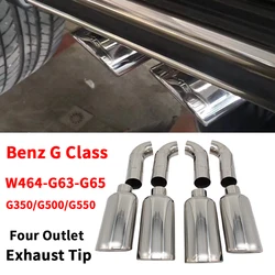 4 pcs/lot Auto Car Exhaust Pipe Muffler Tip 304 Stainless Steel For Mercedes-Benz G-Class W463 G500 G550 G63 Exhaust Tip Nozzle